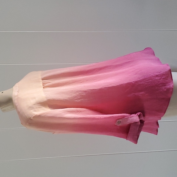 New Directions Ombre Peach Pink Blouse Longsleeve Medium - Picture 6 of 9